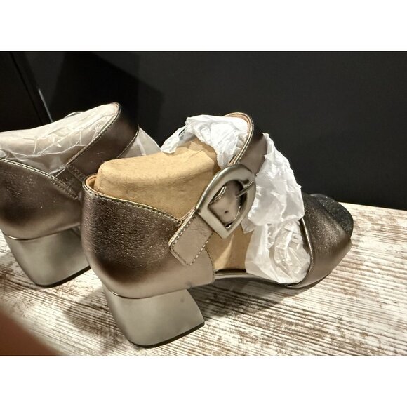 Vionic Womens Metallic Open-Toe Sandals 7.5M With Buckle Strap & Block Heel - Picture 11 of 12